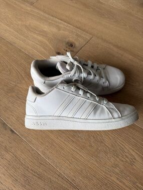 Kids adidas White Low-Top Leather Sneakers